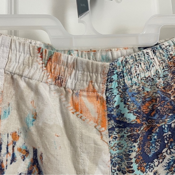 Chico’s 100% Linen Pull-On Pants – Paisley Boho Print – Size 3/16 - Picture 3 of 11